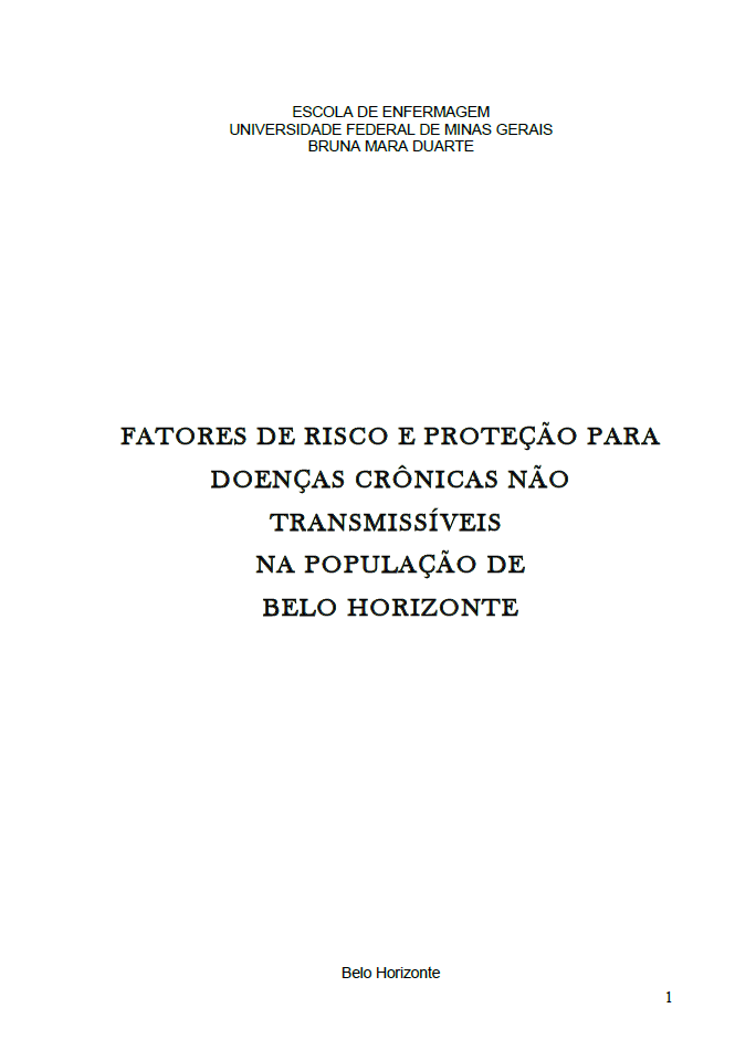 Fatores de risco e proteção para doenças crônicas não transmissíveis na população de Belo Horizonte