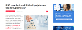 IESS premiará em R$ 90 mil projetos em Saúde Suplementar